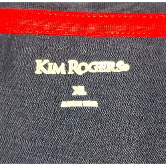 Kim Rogers Women's America Graphic T-Shirt XL Navy Blue Memorial Day 4th of July - Picture 6 of 8
